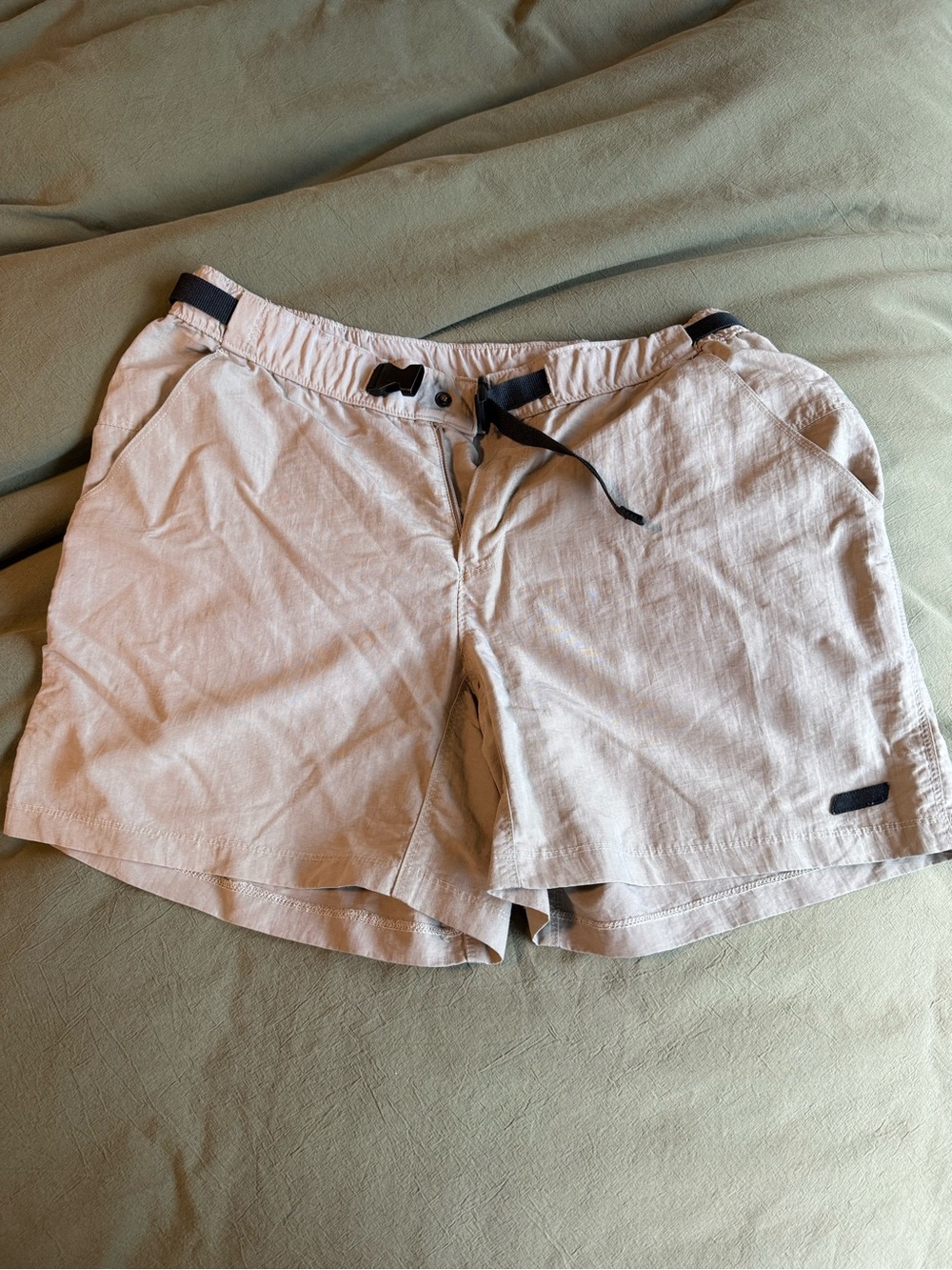 Champion Beige Women's Casual Shorts with Black Belt